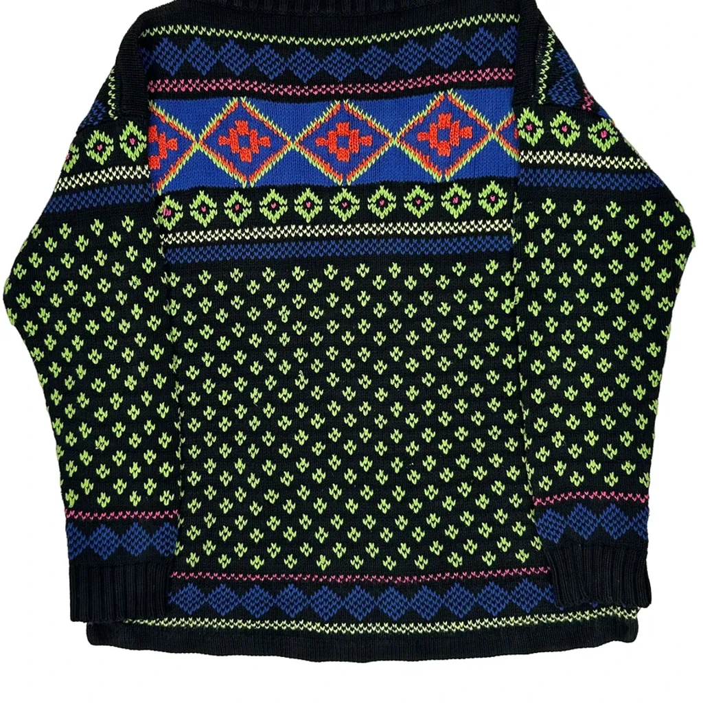 Ralph Lauren Christmas Jumper - Large Black Wool - Image 7