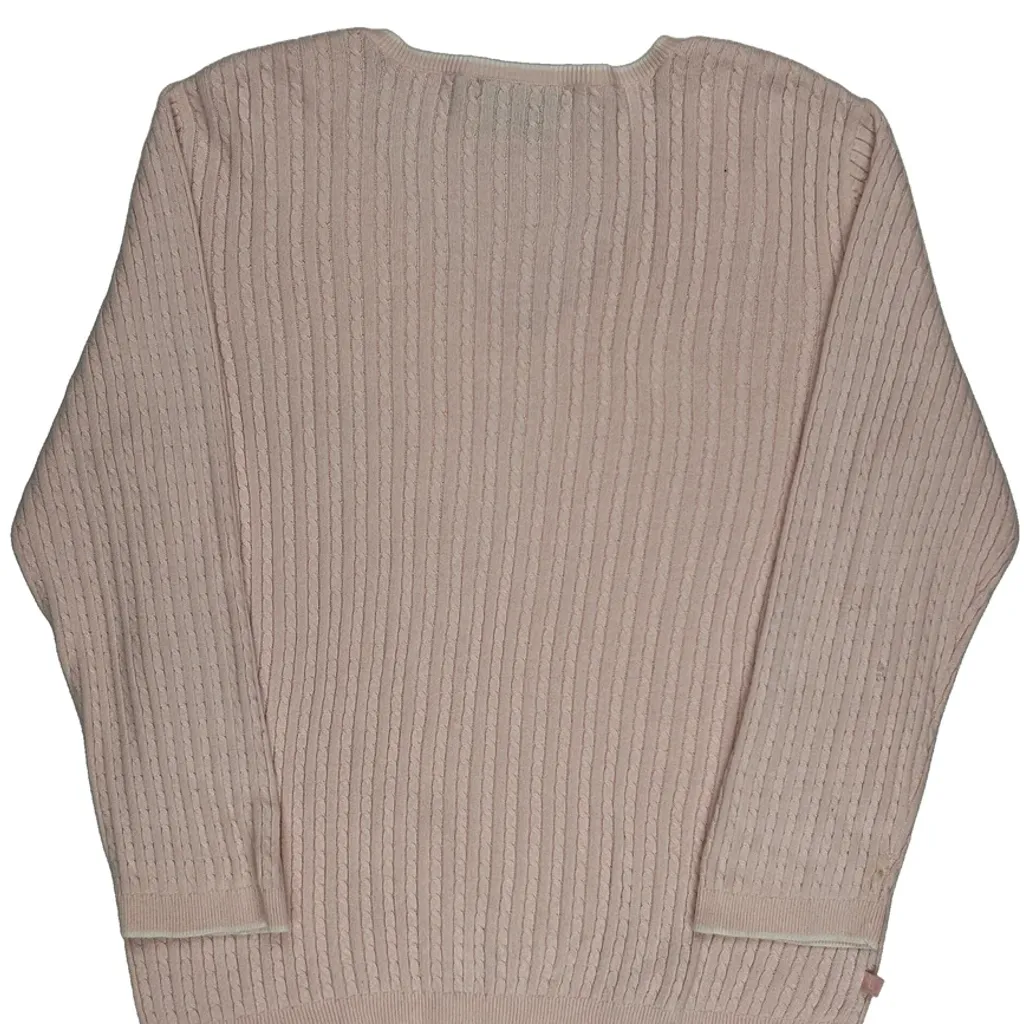 Ralph Lauren Cable Knit Jumper - Large Pink Cotton - Image 6