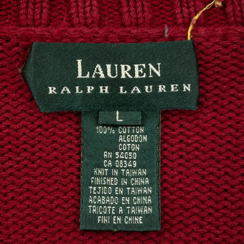 Ralph Lauren Jumper - Large Red Cotton - Image 3