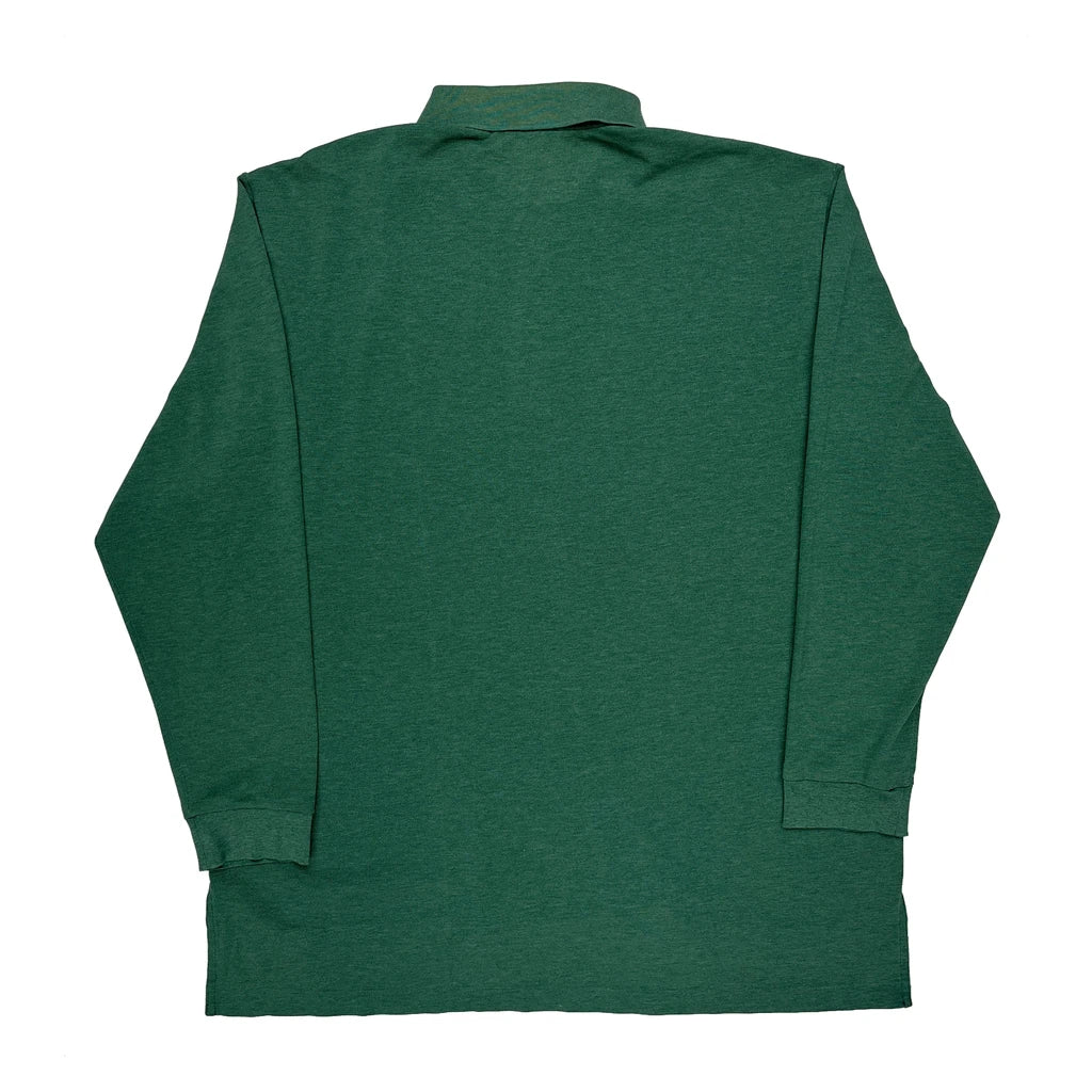 Ralph Lauren Long Sleeve Polo Shirt - Large Green Cotton - Image 2