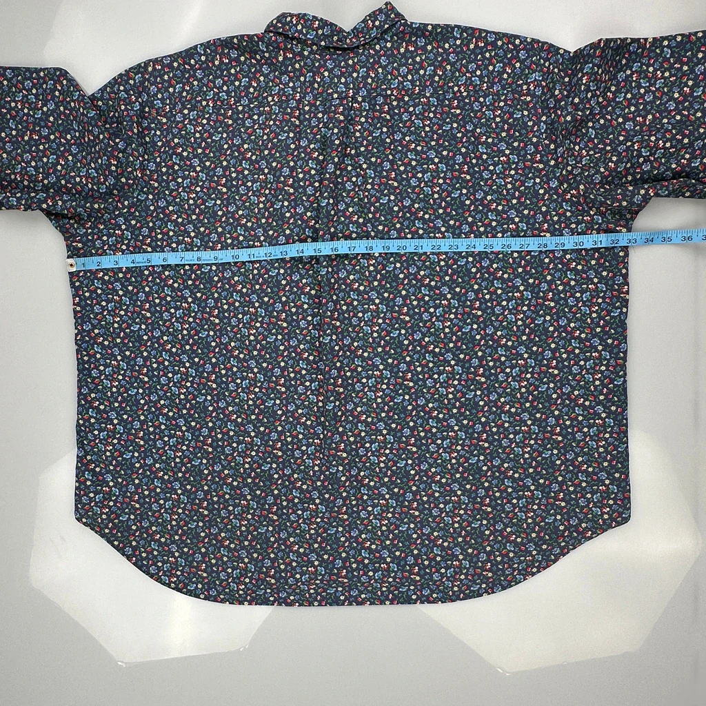 Ralph Lauren Floral Patterned Shirt - 3XL Blue Cotton - Image 3