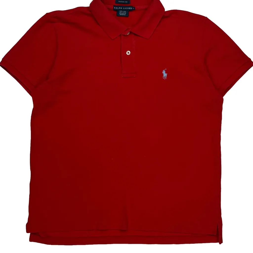 Ralph Lauren Polo Shirt - Large Red Cotton - Image 4