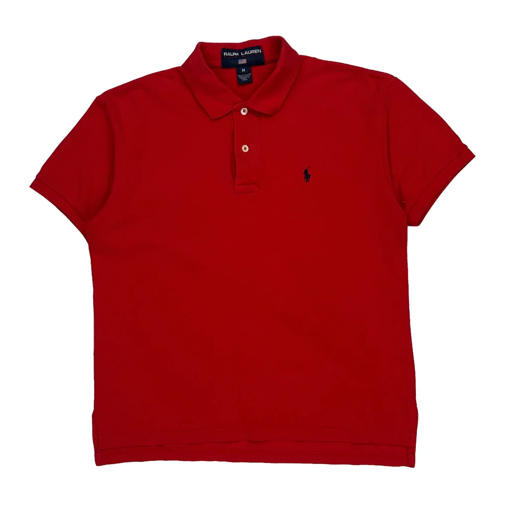 Ralph Lauren Polo Shirt - Medium Red Cotton