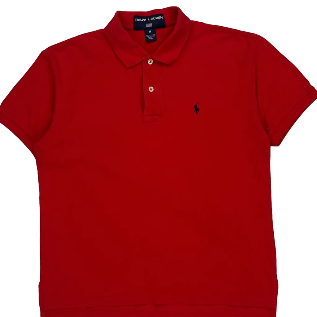 Ralph Lauren Polo Shirt - Medium Red Cotton - Image 4