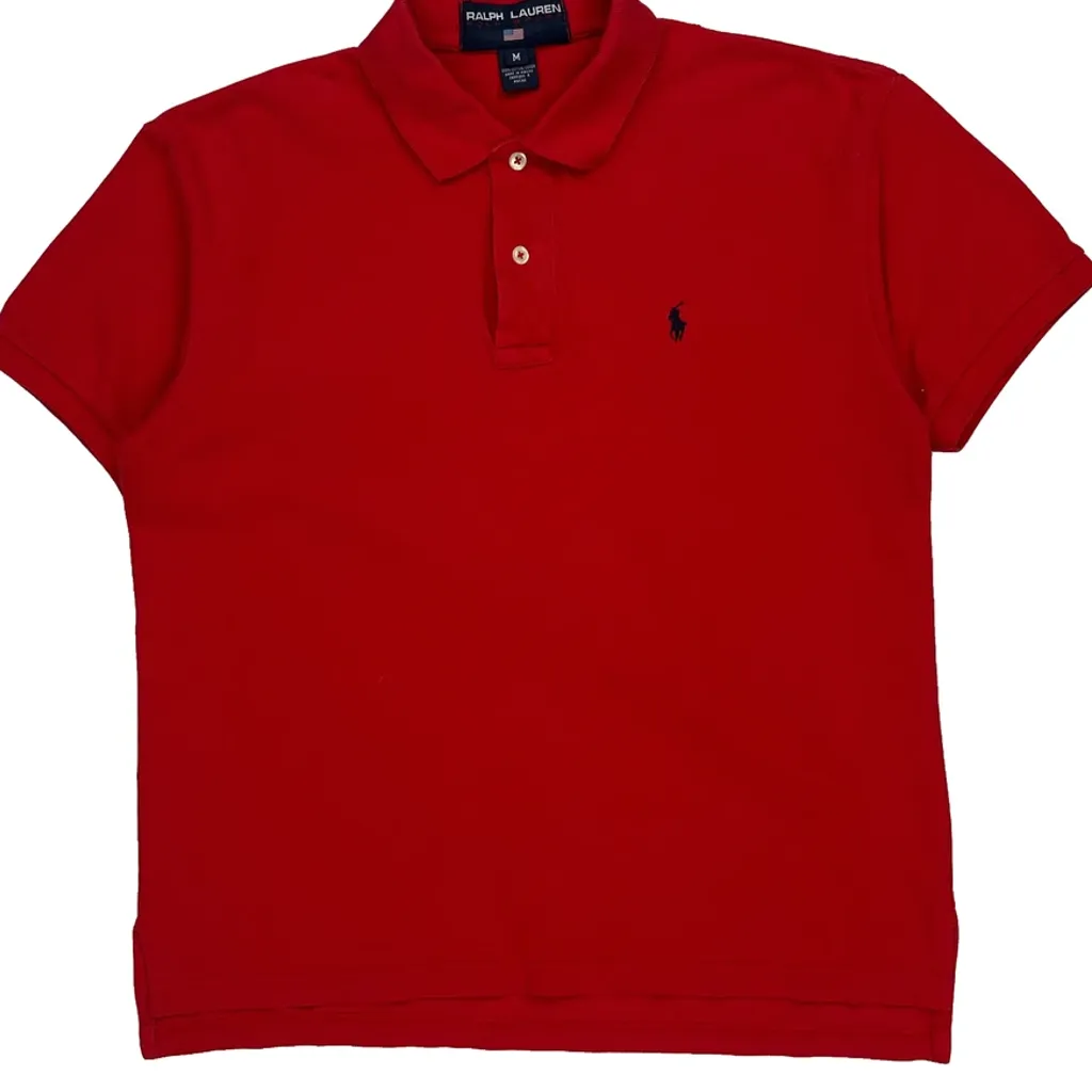 Ralph Lauren Polo Shirt - Medium Red Cotton - Image 5