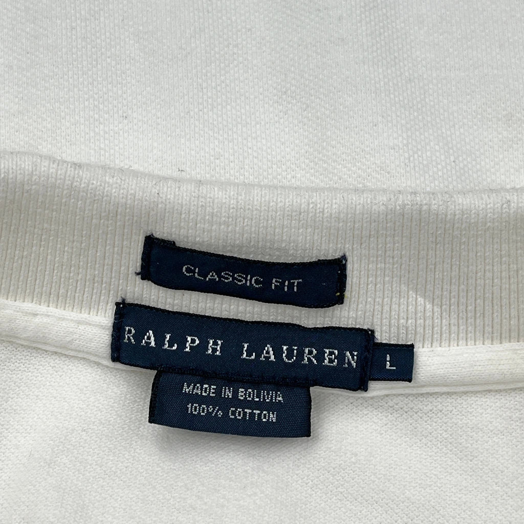 Ralph Lauren Polo Shirt - Large White Cotton - Image 3