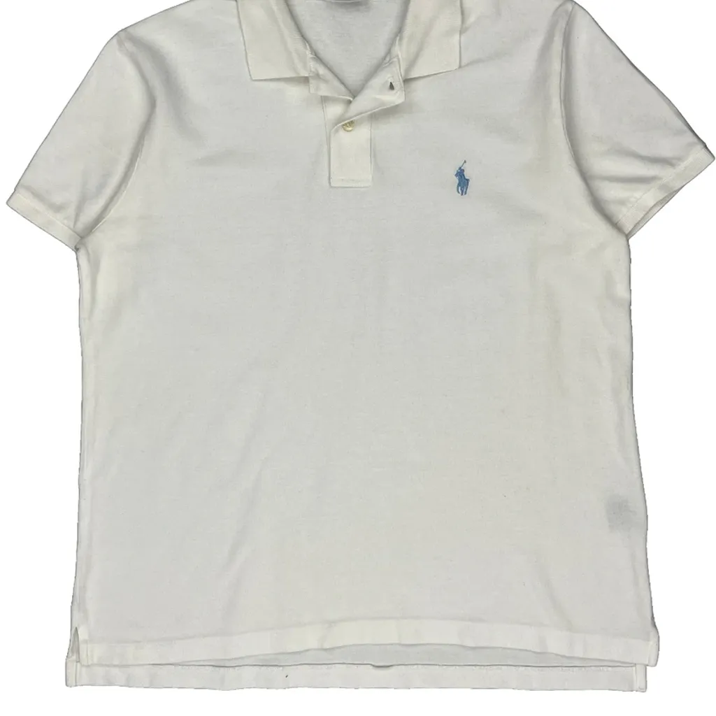 Ralph Lauren Polo Shirt - Large White Cotton - Image 5
