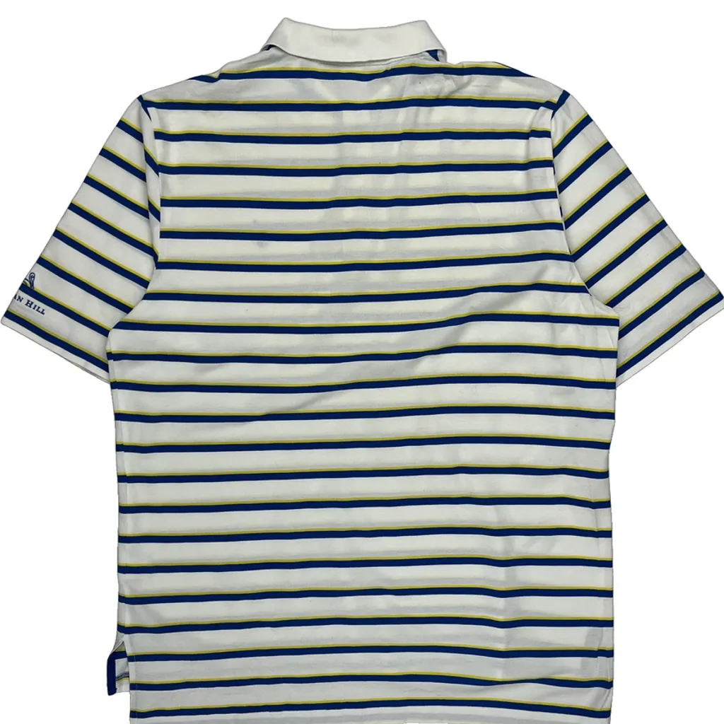 Ralph Lauren Striped Polo Shirt - Large White Cotton - Image 6