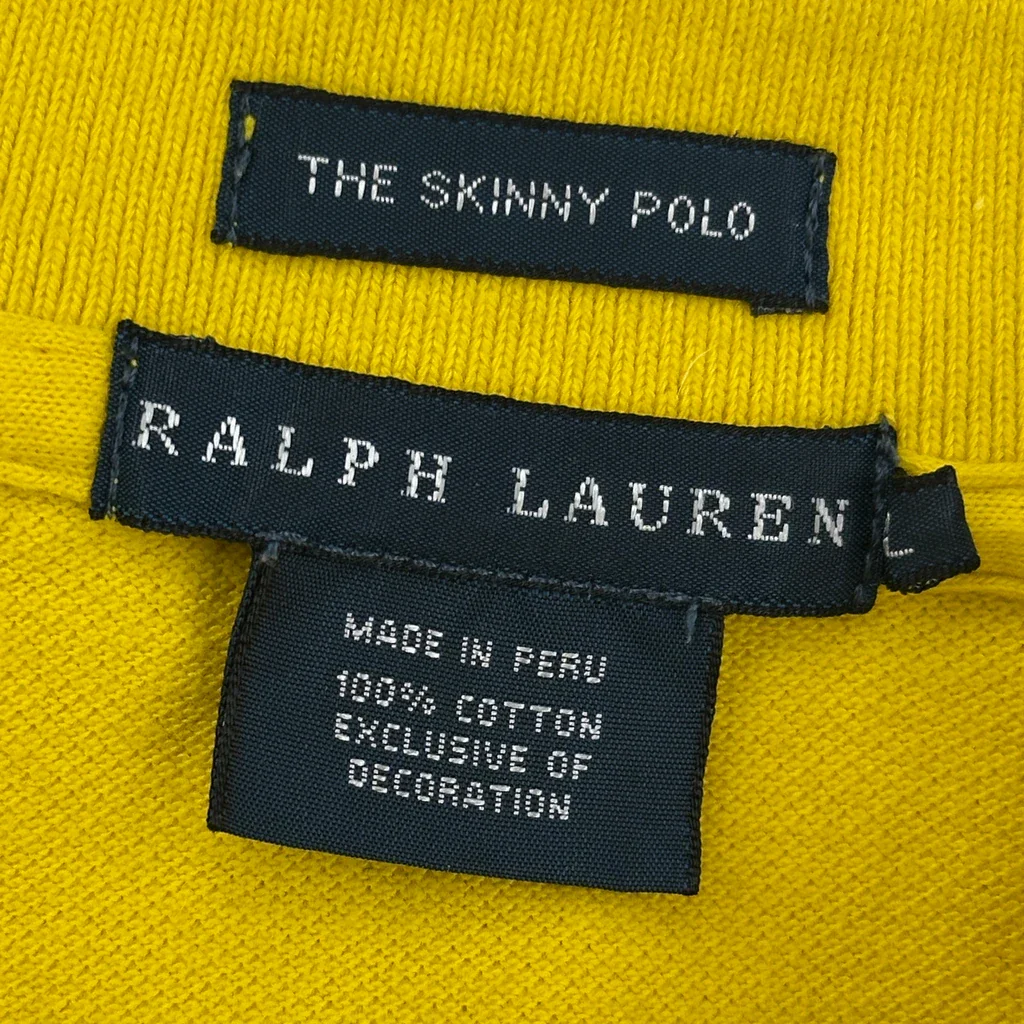 Ralph Lauren Slim Fit Polo Shirt - Small Yellow Cotton - Image 3