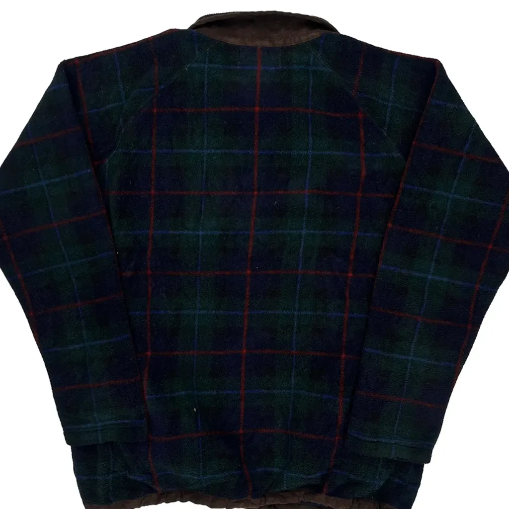 Ralph Lauren Polo Sport Checked Fleece 1/4 Zip - Small Green Polyester - Image 6
