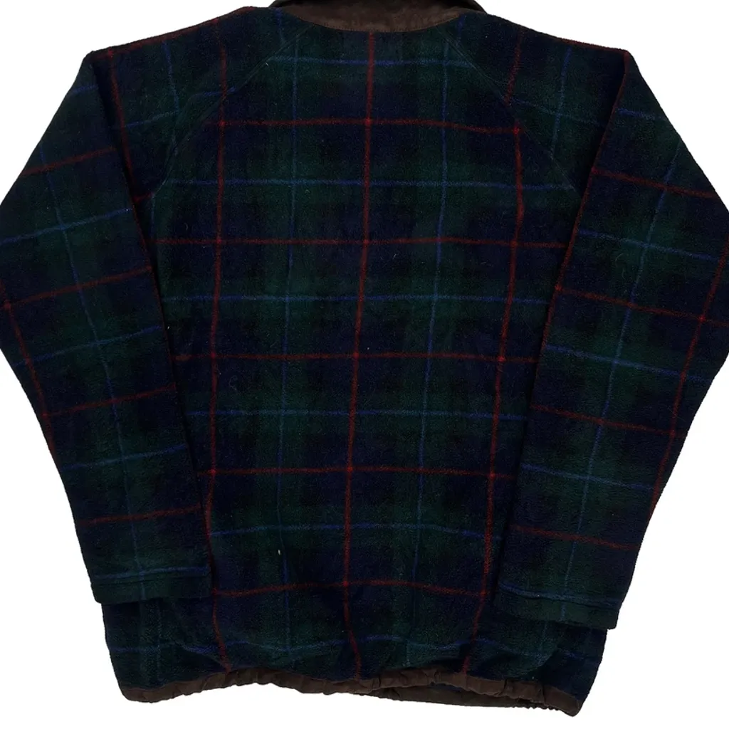 Ralph Lauren Polo Sport Checked Fleece 1/4 Zip - Small Green Polyester - Image 7