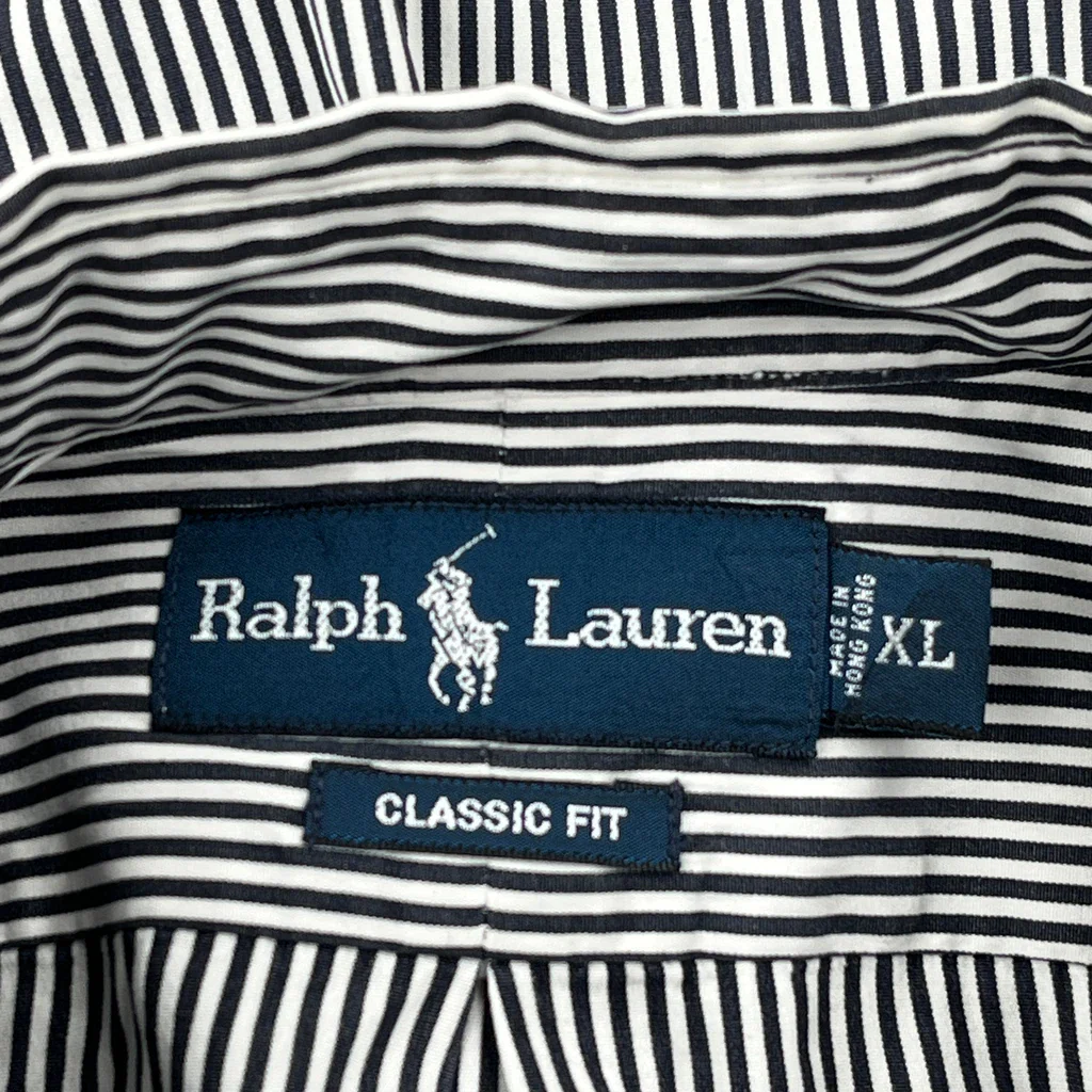 Ralph Lauren Striped Shirt - XL Black & White Cotton - Image 3