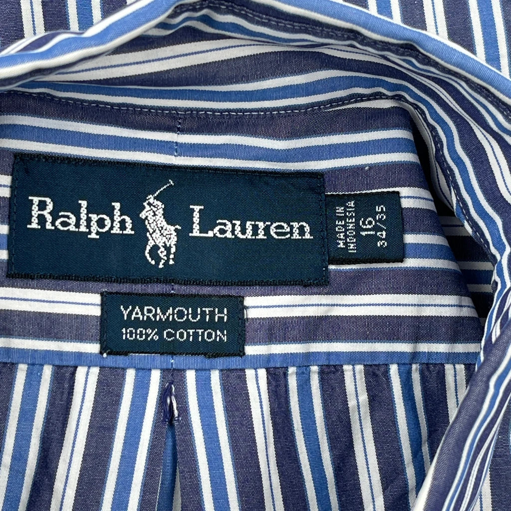 Ralph Lauren Striped Shirt - Large Blue Cotton - Image 3