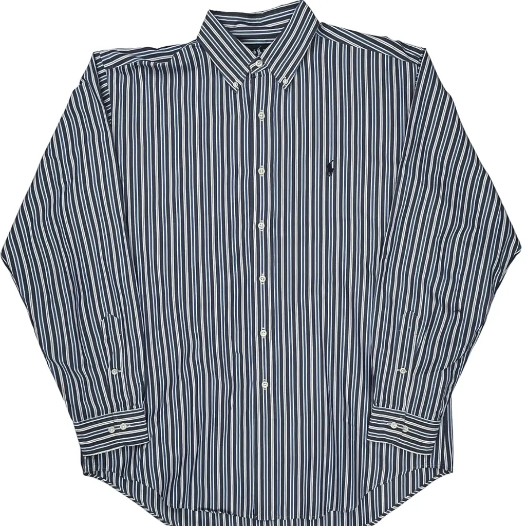 Ralph Lauren Striped Shirt - Large Blue Cotton - Image 5