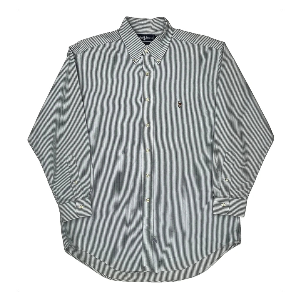 Ralph Lauren Striped Shirt - Large Blue Cotton