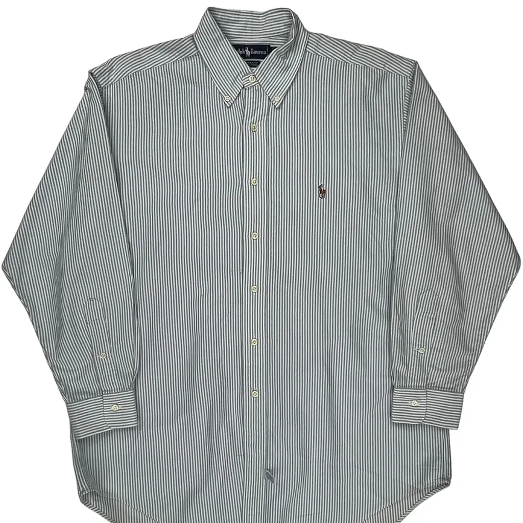 Ralph Lauren Striped Shirt - Large Blue Cotton - Image 5