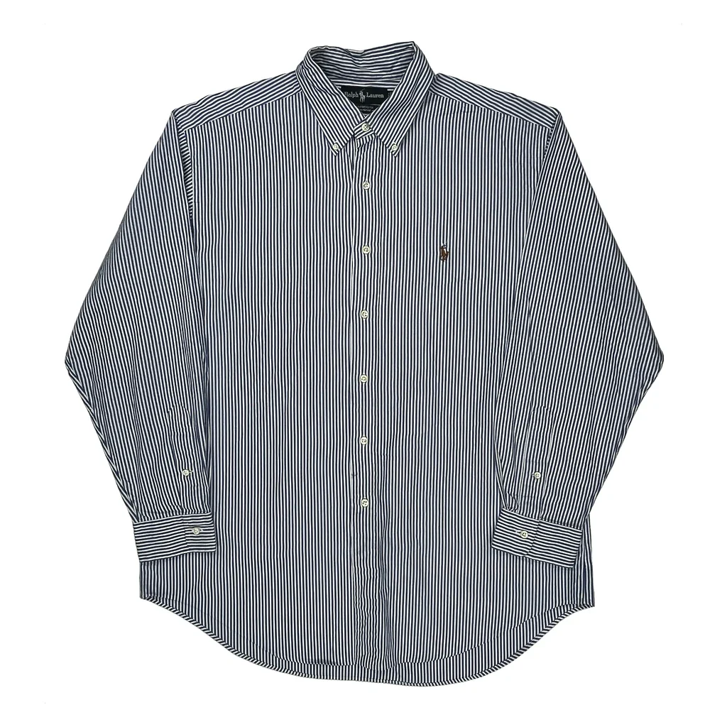 Ralph Lauren Striped Shirt - Large Blue Cotton