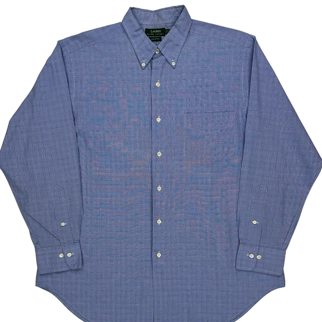 Ralph Lauren Checked Shirt - Large Blue Cotton - Image 4