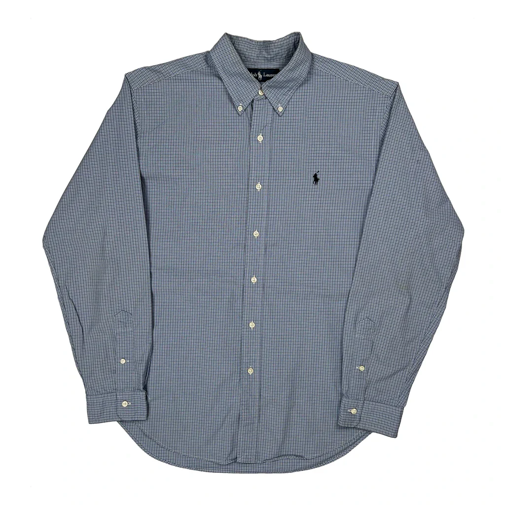 Ralph Lauren Checked Shirt - Large Blue Cotton