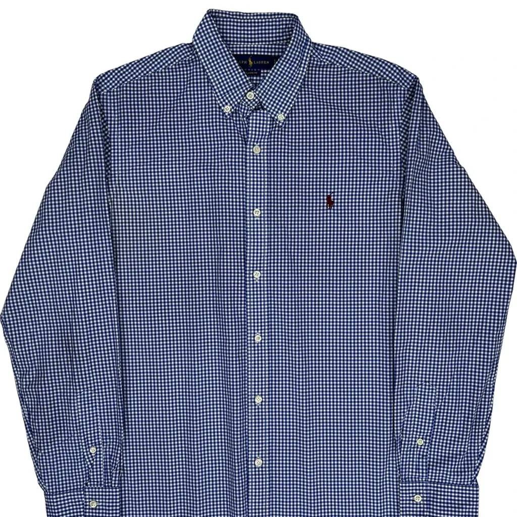 Ralph Lauren Checked Shirt - Large Blue Cotton - Image 5