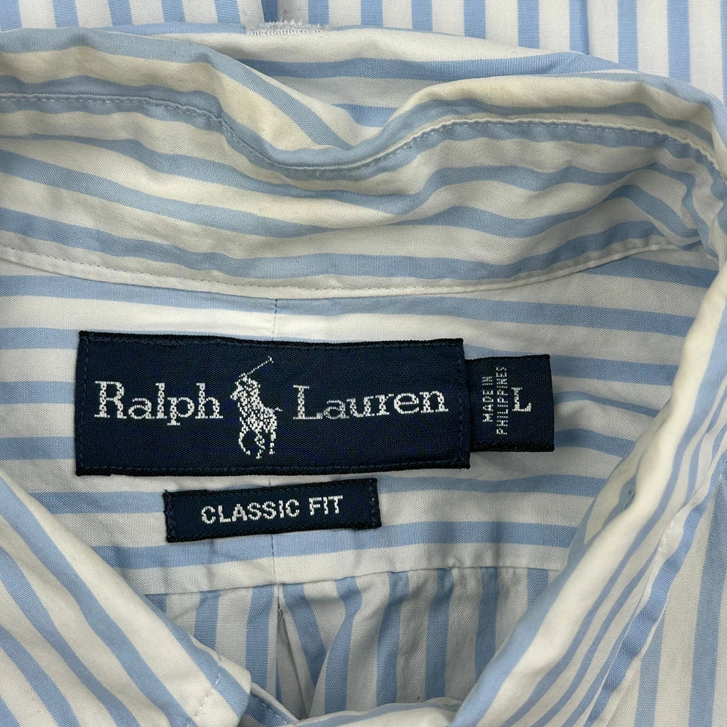 Ralph Lauren Striped Shirt - Large Blue Cotton - Image 3