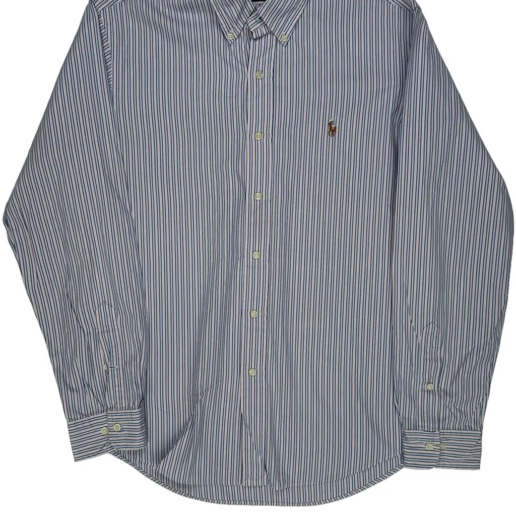Ralph Lauren Striped Shirt - Large Blue Cotton - Image 5