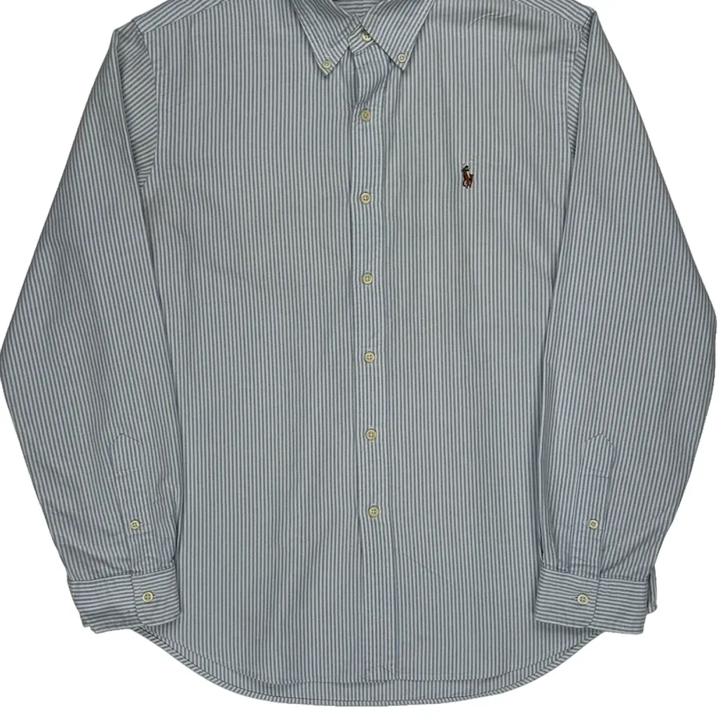 Ralph Lauren Striped Shirt - Large Blue Cotton - Image 5