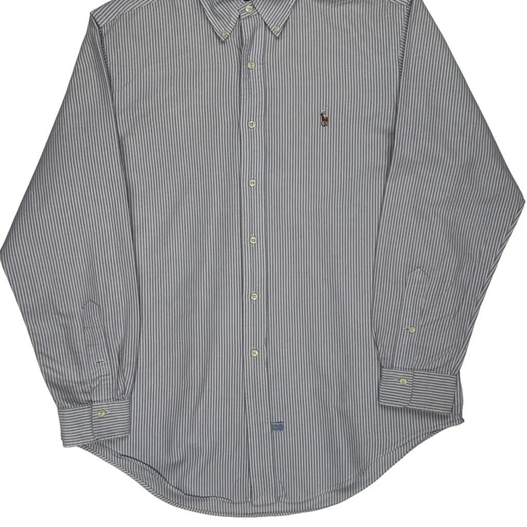 Ralph Lauren Striped Shirt - Large Blue Cotton - Image 5