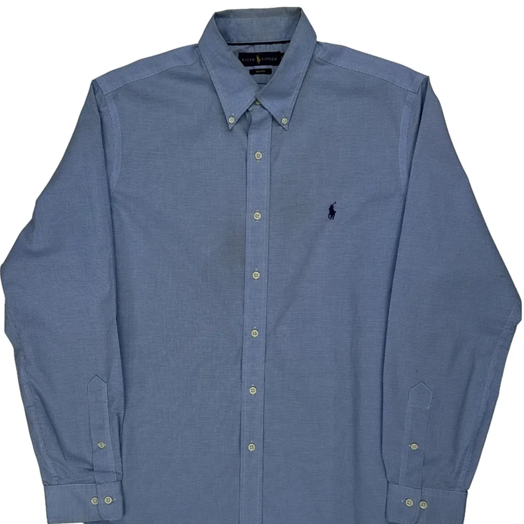 Ralph Lauren Checked Shirt - Large Blue Cotton - Image 4