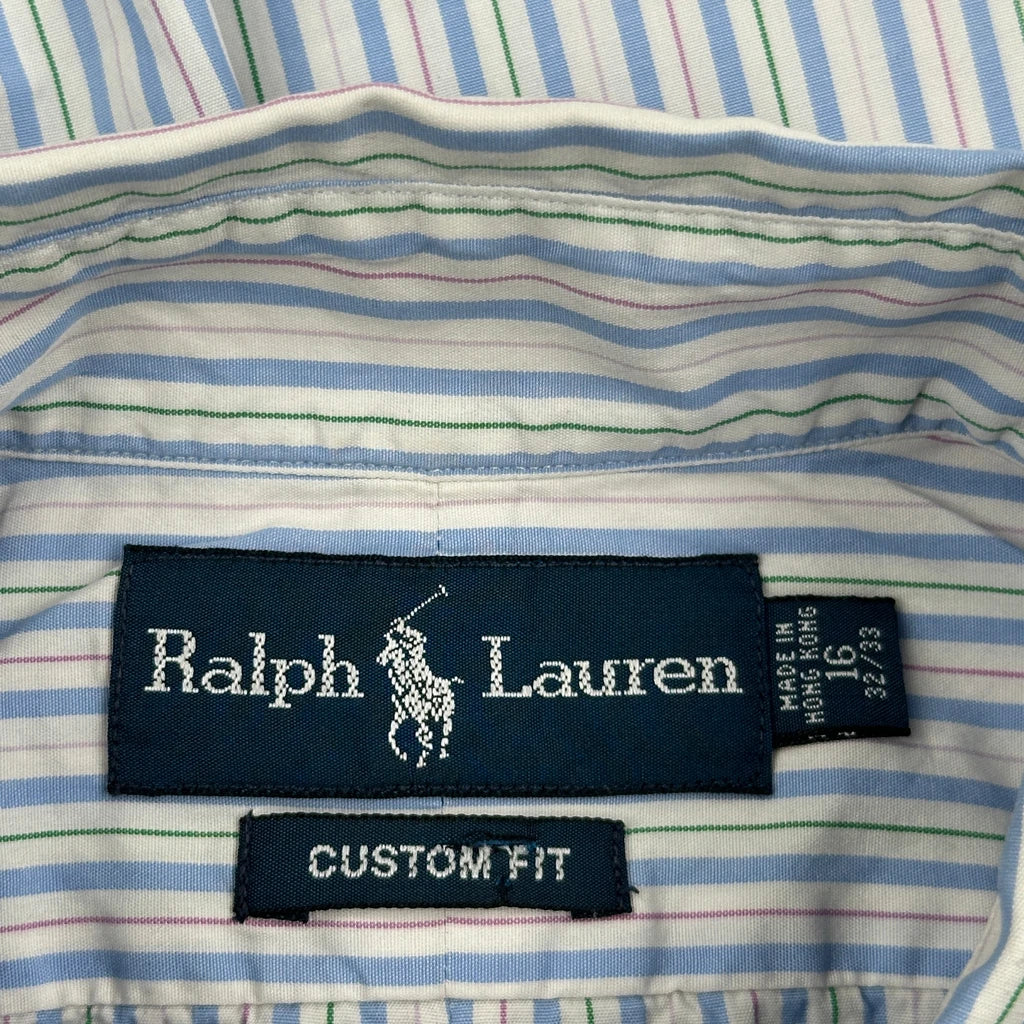 Ralph Lauren Striped Shirt - Large Blue Cotton - Image 3