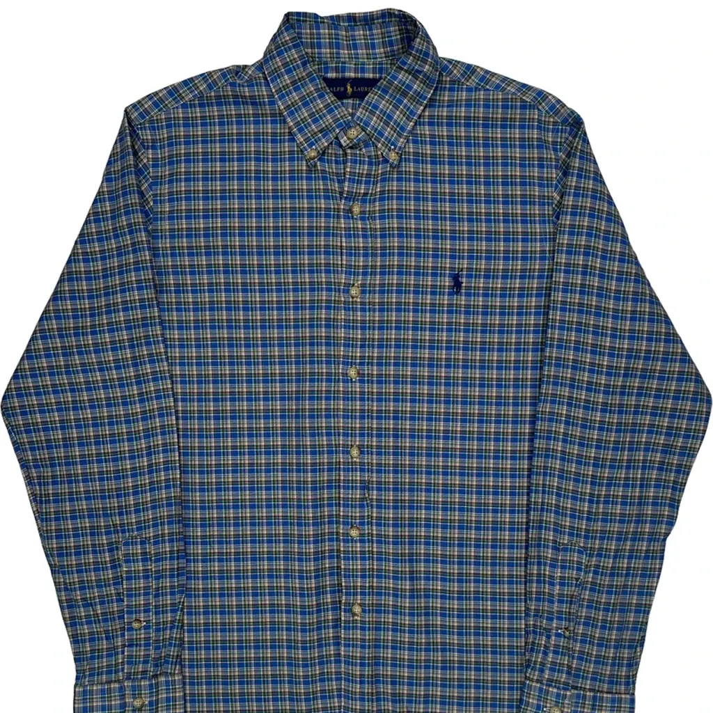 Ralph Lauren Checked Shirt - Large Blue Cotton - Image 5