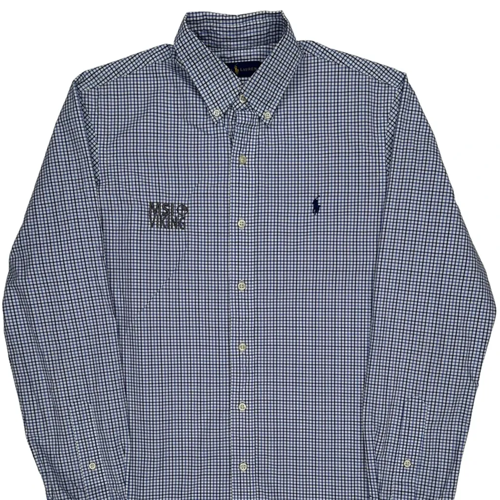 Ralph Lauren Checked Shirt - Medium Blue Cotton - Image 4