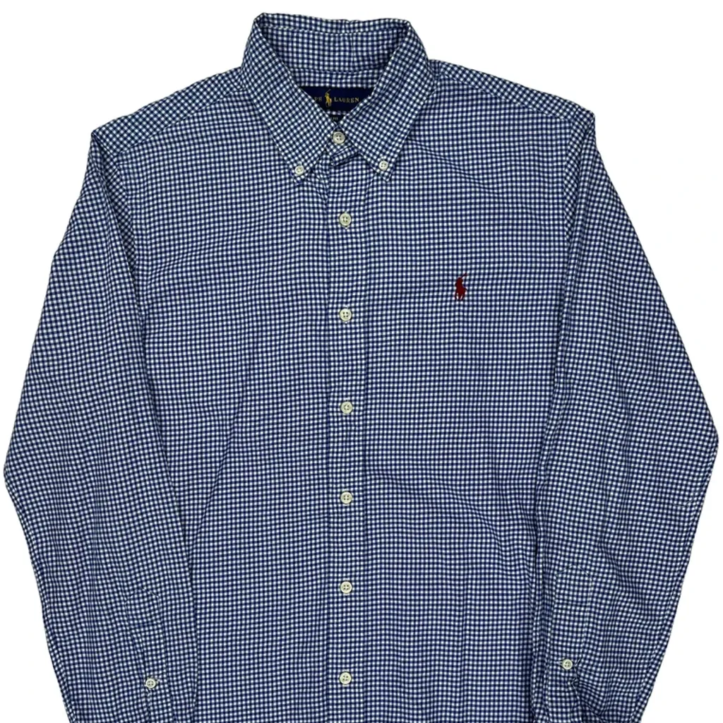 Ralph Lauren Checked Shirt - Medium Blue Cotton - Image 5