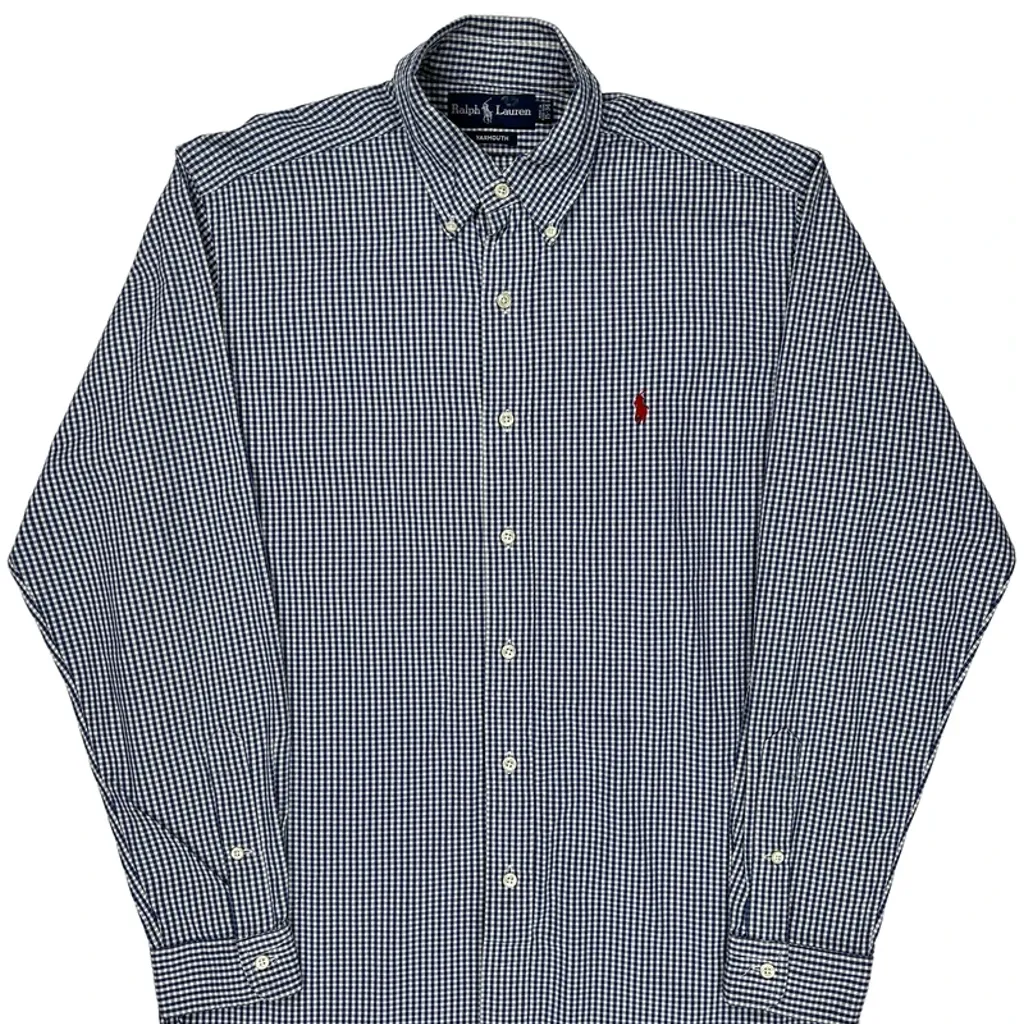 Ralph Lauren Checked Shirt - Medium Blue Cotton - Image 5