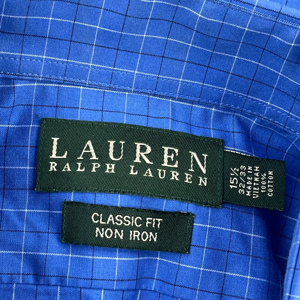 Ralph Lauren Checked Shirt - Medium Blue Cotton - Image 3