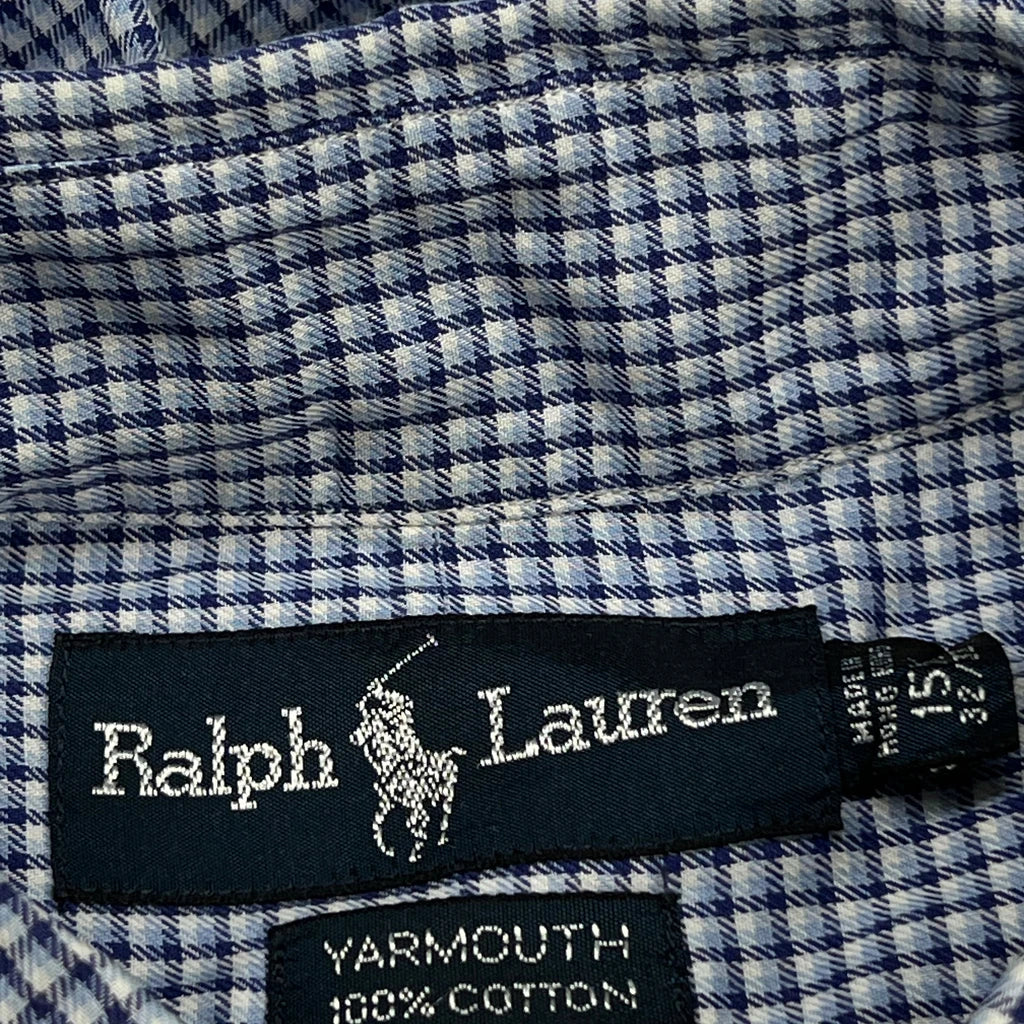 Ralph Lauren Checked Shirt - Medium Blue Cotton - Image 3