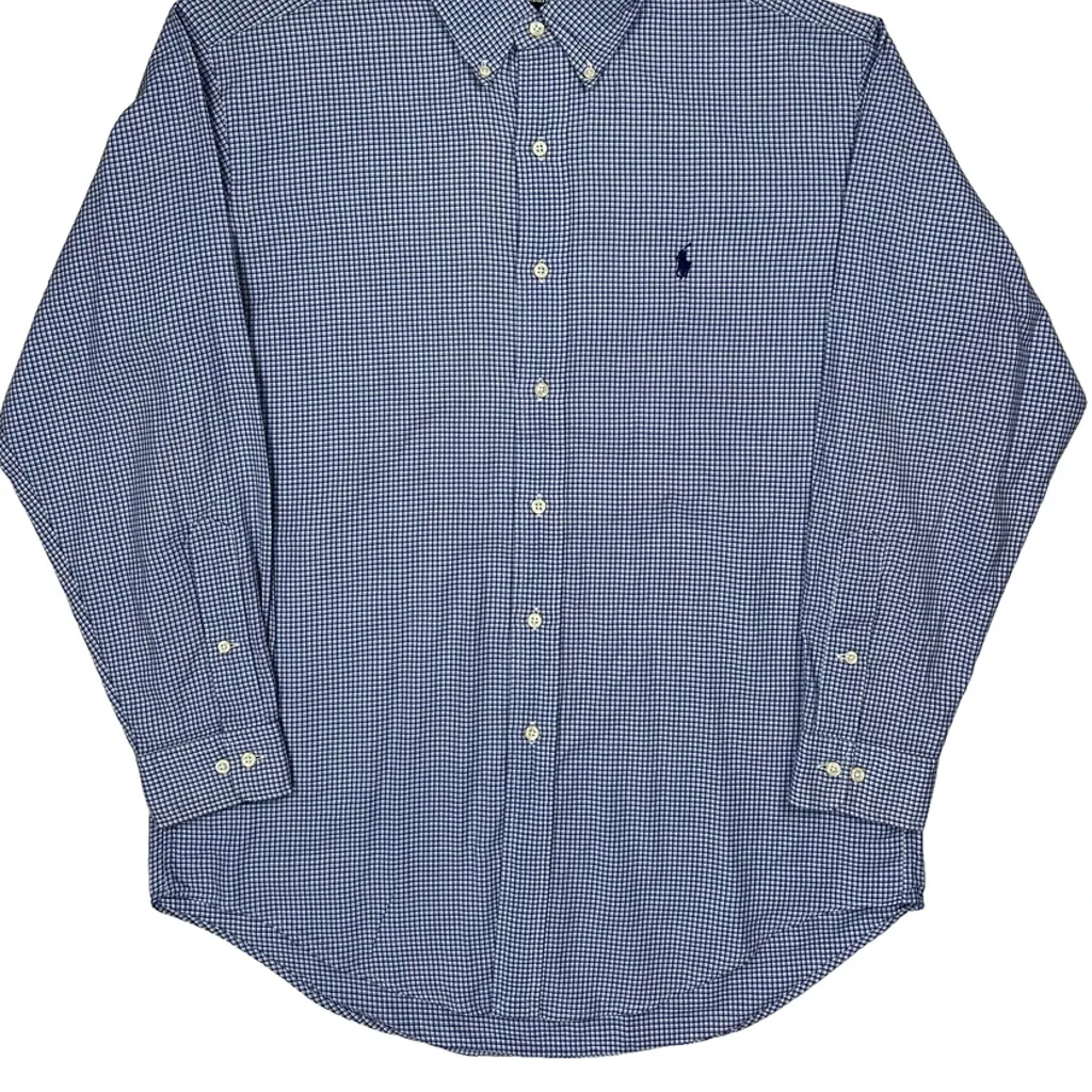 Ralph Lauren Checked Shirt - Medium Blue Cotton - Image 5