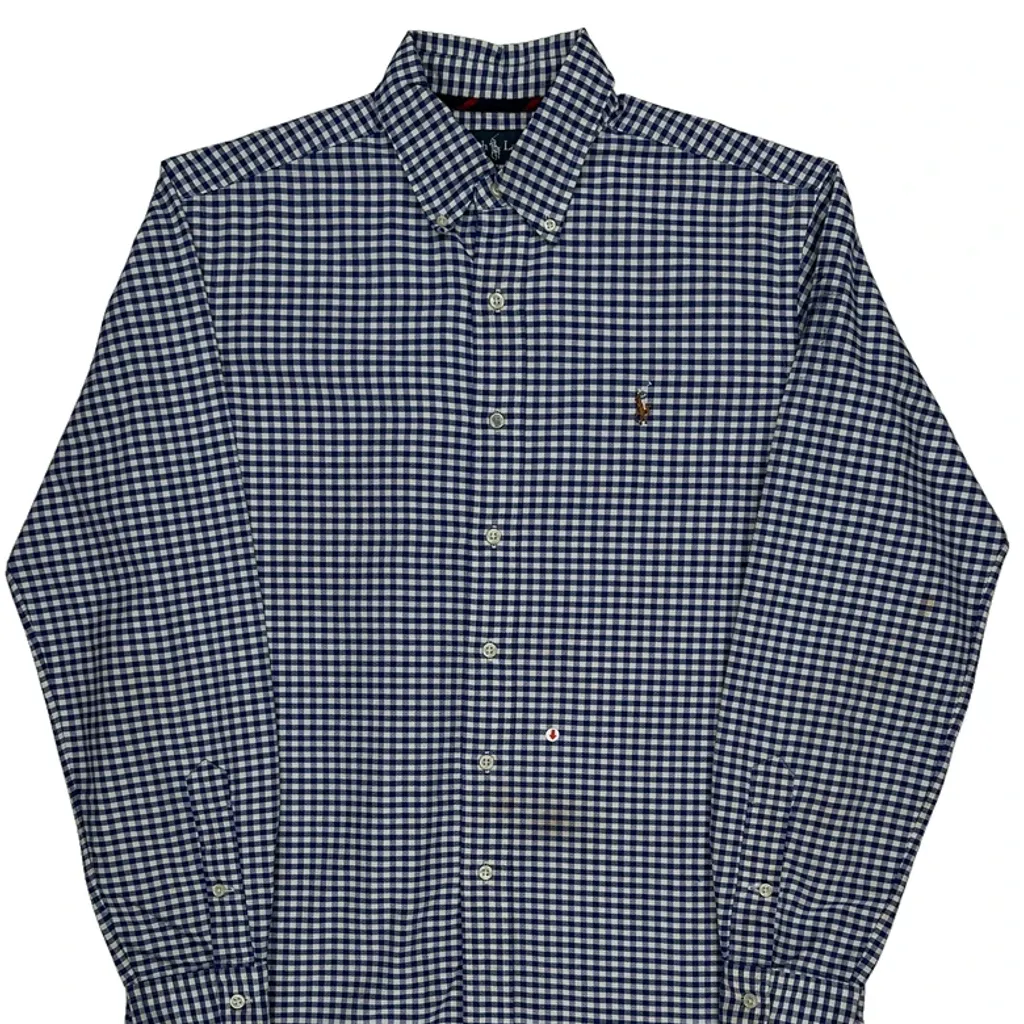 Ralph Lauren Checked Shirt - Medium Blue Cotton - Image 6