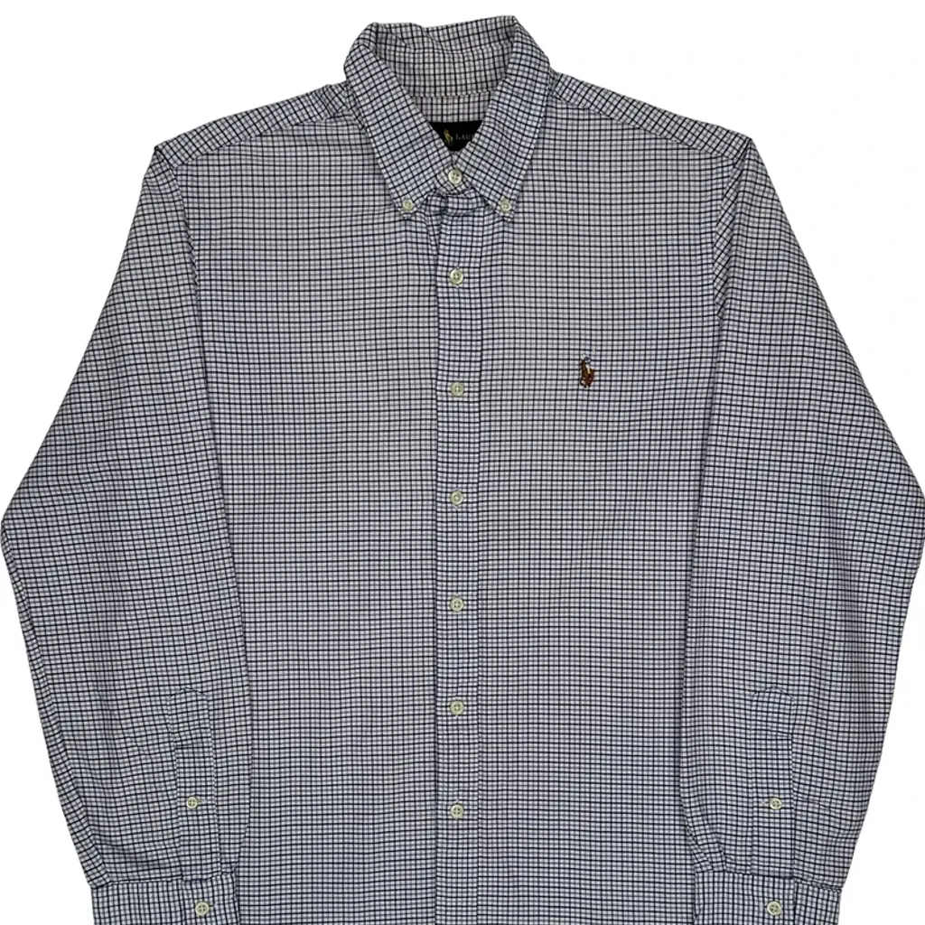 Ralph Lauren Checked Shirt - Medium Blue Cotton - Image 4