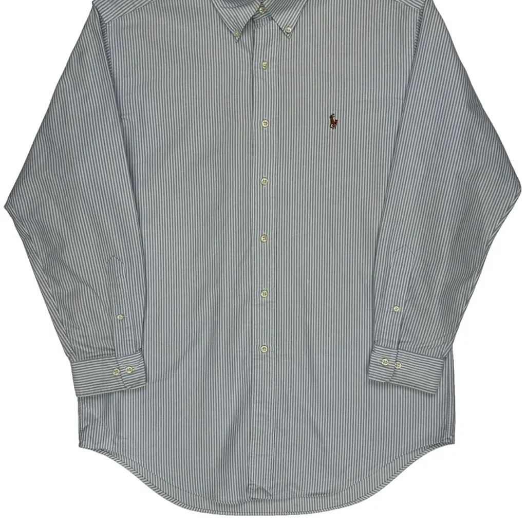 Ralph Lauren Striped Shirt - Medium Blue Cotton - Image 4