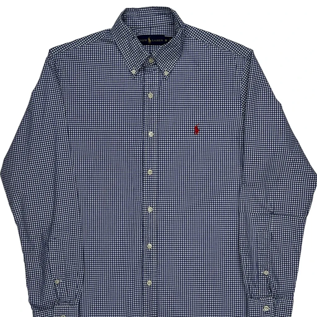 Ralph Lauren Checked Shirt - Medium Blue Cotton - Image 5