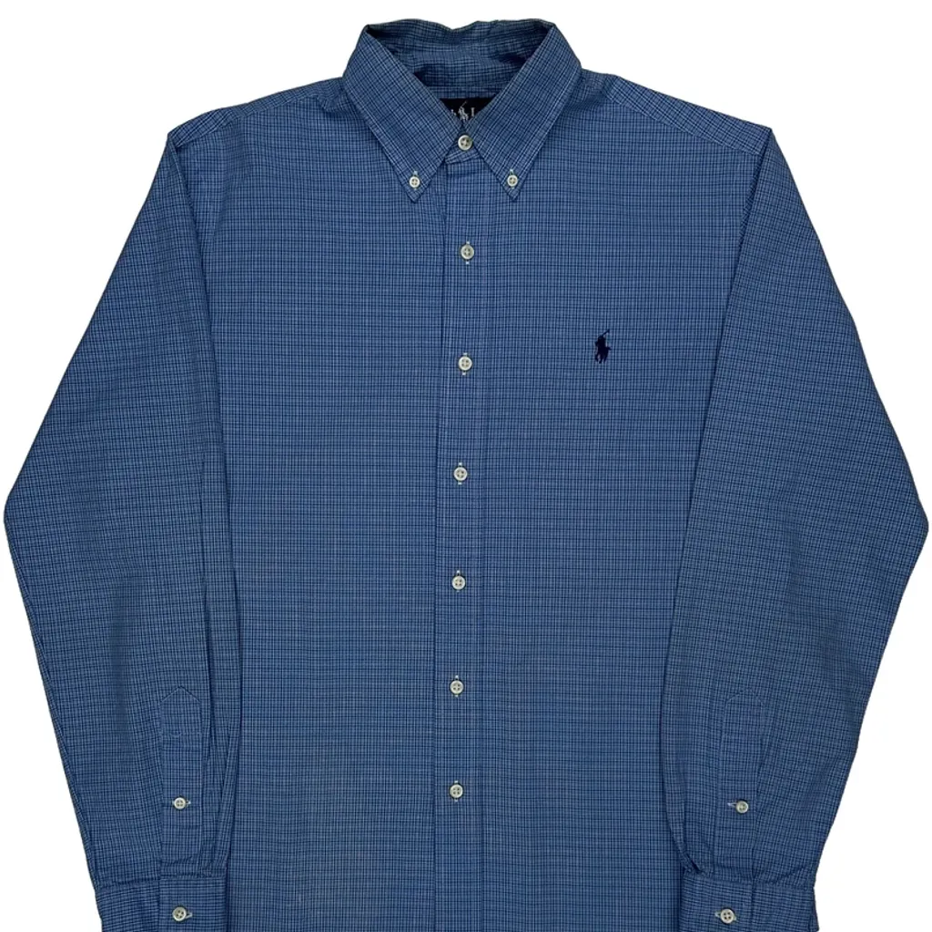 Ralph Lauren Checked Shirt - Medium Blue Cotton - Image 4