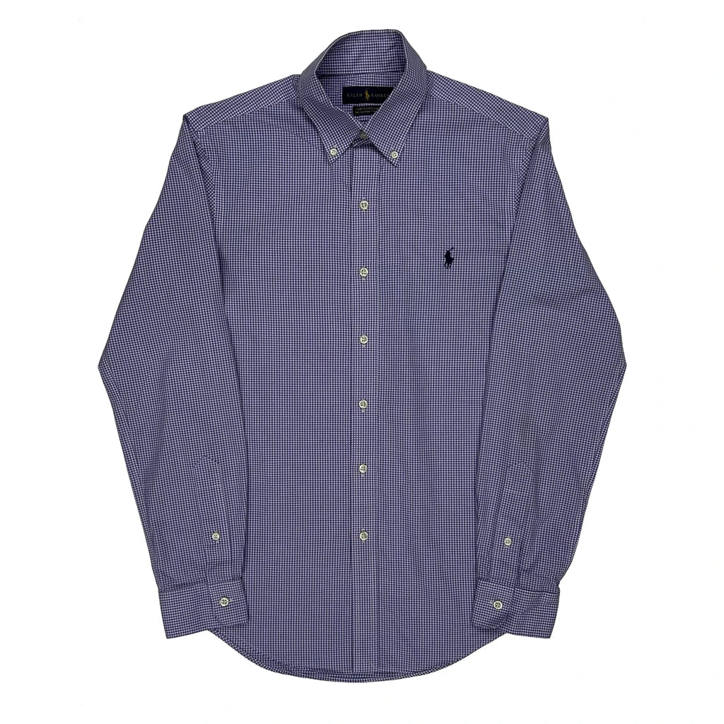 Ralph Lauren Checked Shirt - Small Blue Cotton