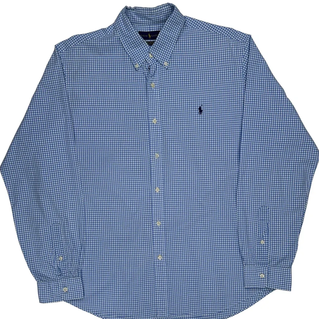 Ralph Lauren Checked Shirt - XL Blue Cotton - Image 5