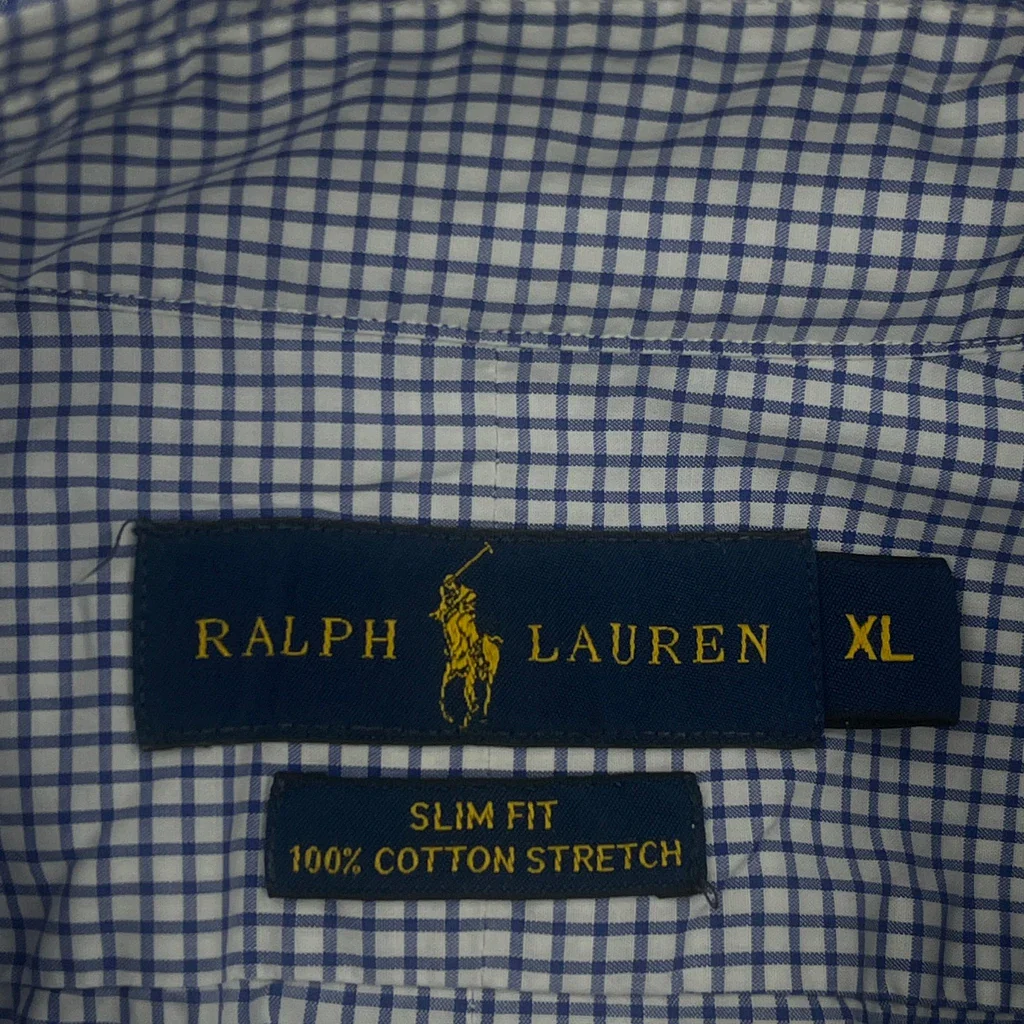 Ralph Lauren Slim Fit Shirt - XL Blue Cotton - Image 3