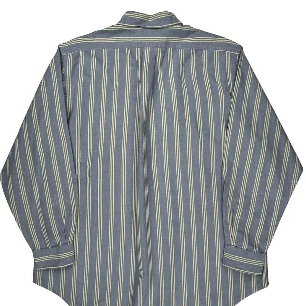 Ralph Lauren Striped Shirt - XL Blue Cotton - Image 6
