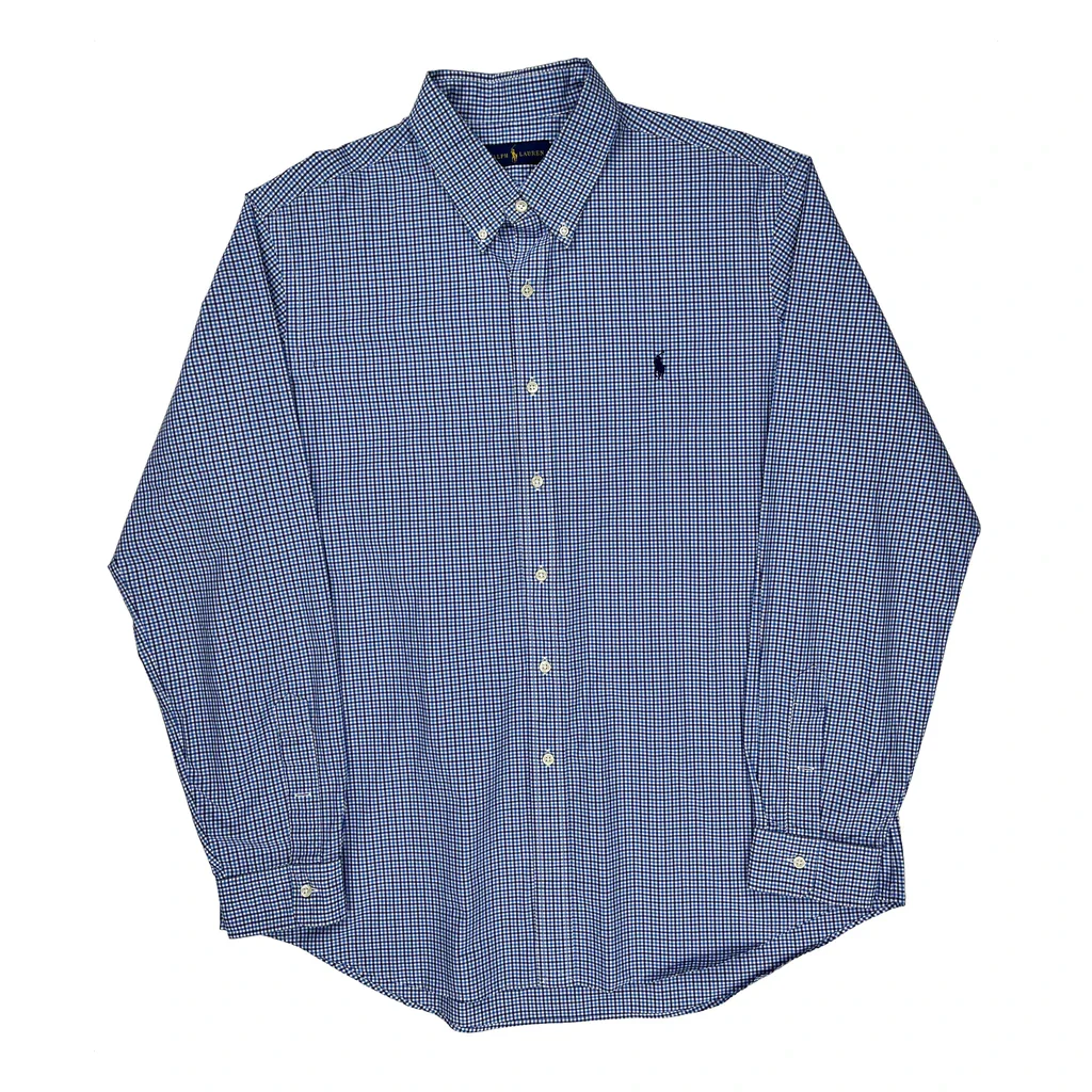 Ralph Lauren Checked Shirt - XL Blue Cotton