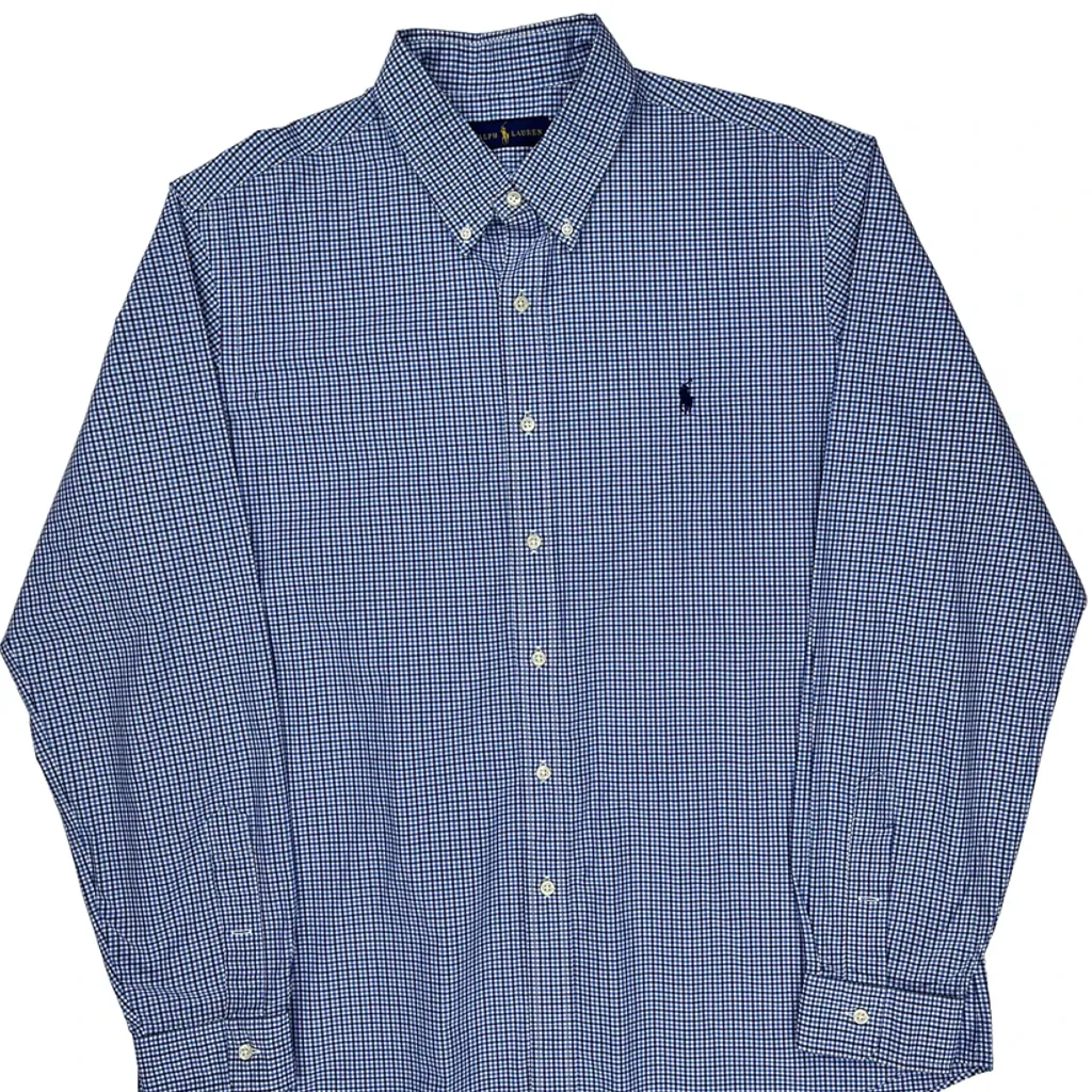Ralph Lauren Checked Shirt - XL Blue Cotton - Image 4