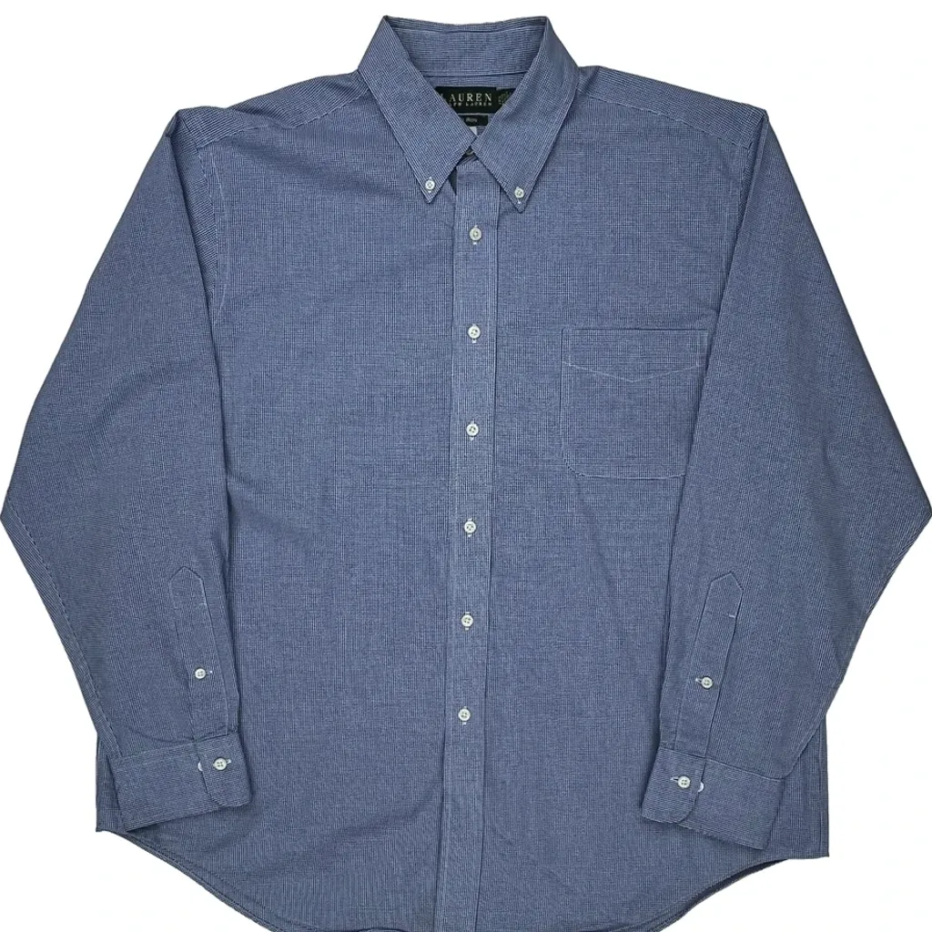 Ralph Lauren Checked Shirt - XL Blue Cotton - Image 4