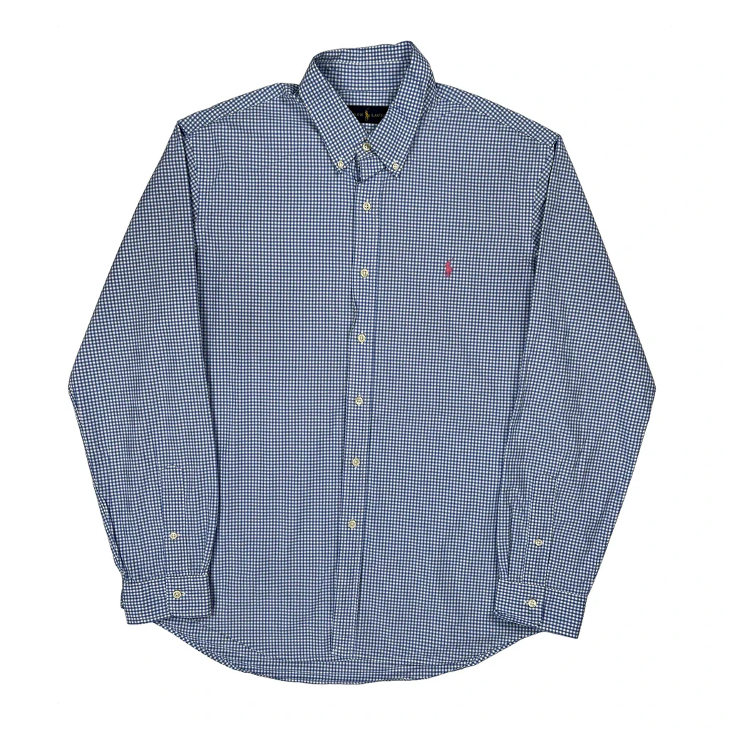 Ralph Lauren Checked Shirt - XL Blue Cotton